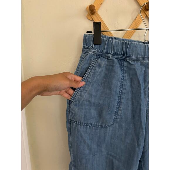 Talbots Pants Women's 2 Blue Jogger Weekend Wash High Rise Pockets Elastic Waist - Picture 3 of 11